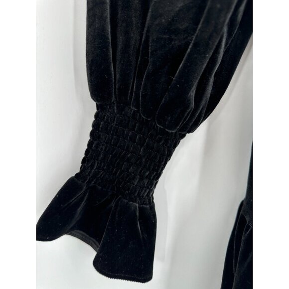 Pomander Place by Tuckernuck Black Velvet Kenzo Dress sz XL Tiered Mini Swing - Picture 4 of 6